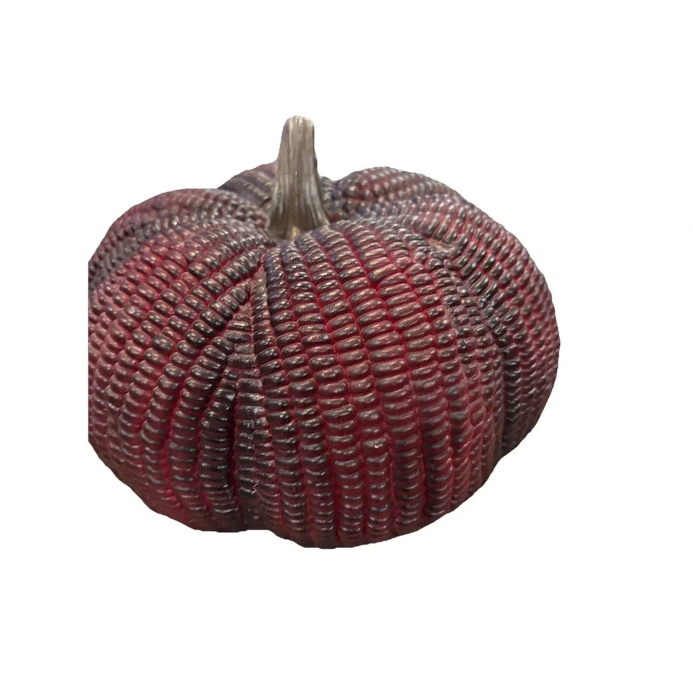New Burgundy Resin Indian Corn Pumpkin 5